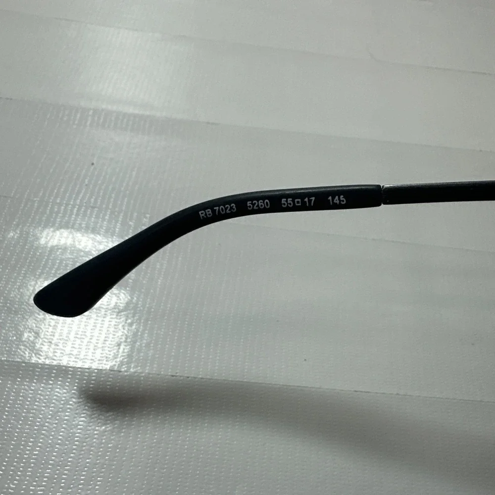 RAY-BAN RB7023 55-17 145mm Matte Black/Grey Eyeglasses Frames Only